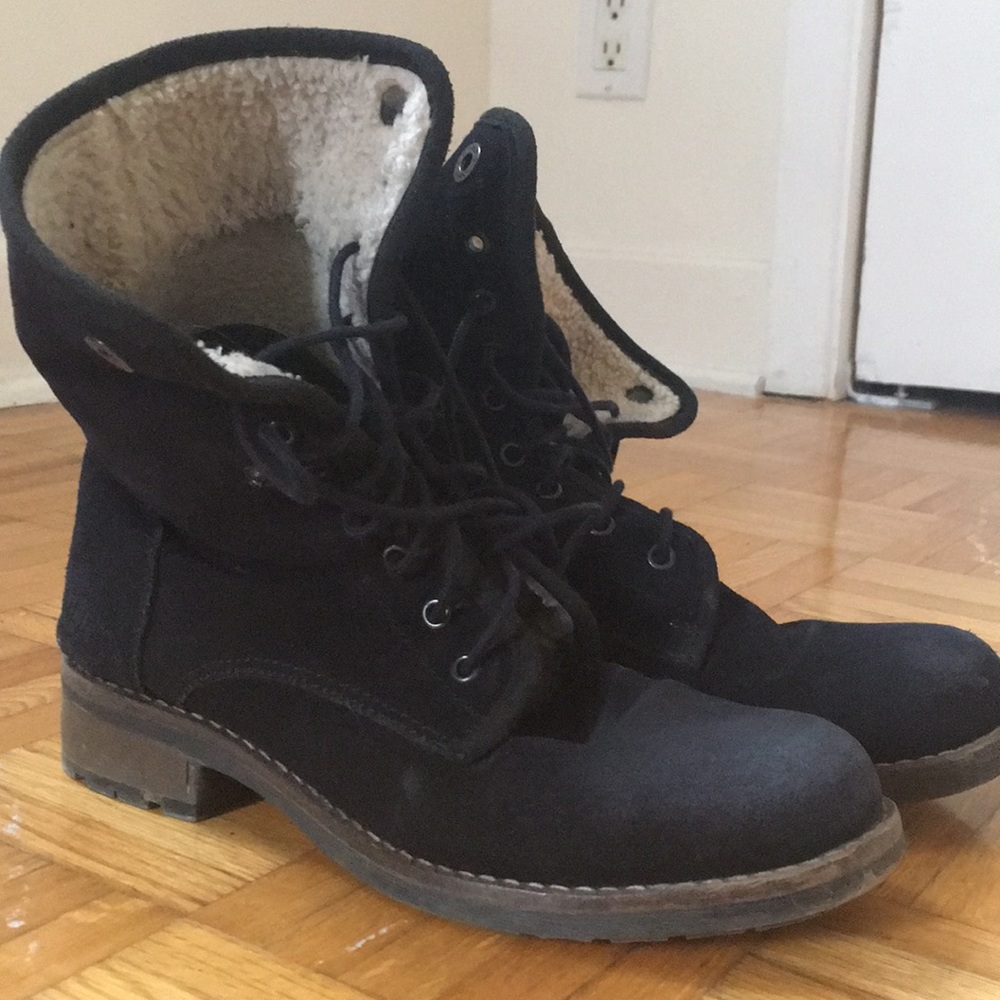 Black suede boots